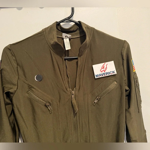 Halloween Top Gun Maverick Flight Costume Adult standard size M approx stretchy - Picture 3 of 5